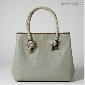 Michael Kors Maritime Beach Tote Coated Gold Metallic Rattan Rope Bag
